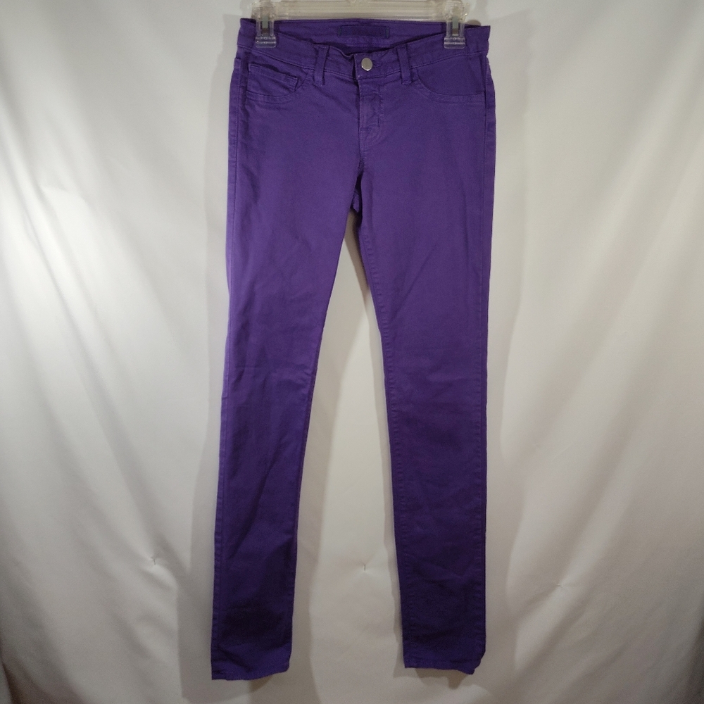 J Brand Bright Purple Pencil Leg Jeans Low Rise, EUC Size 26.  US Size 2 Tall